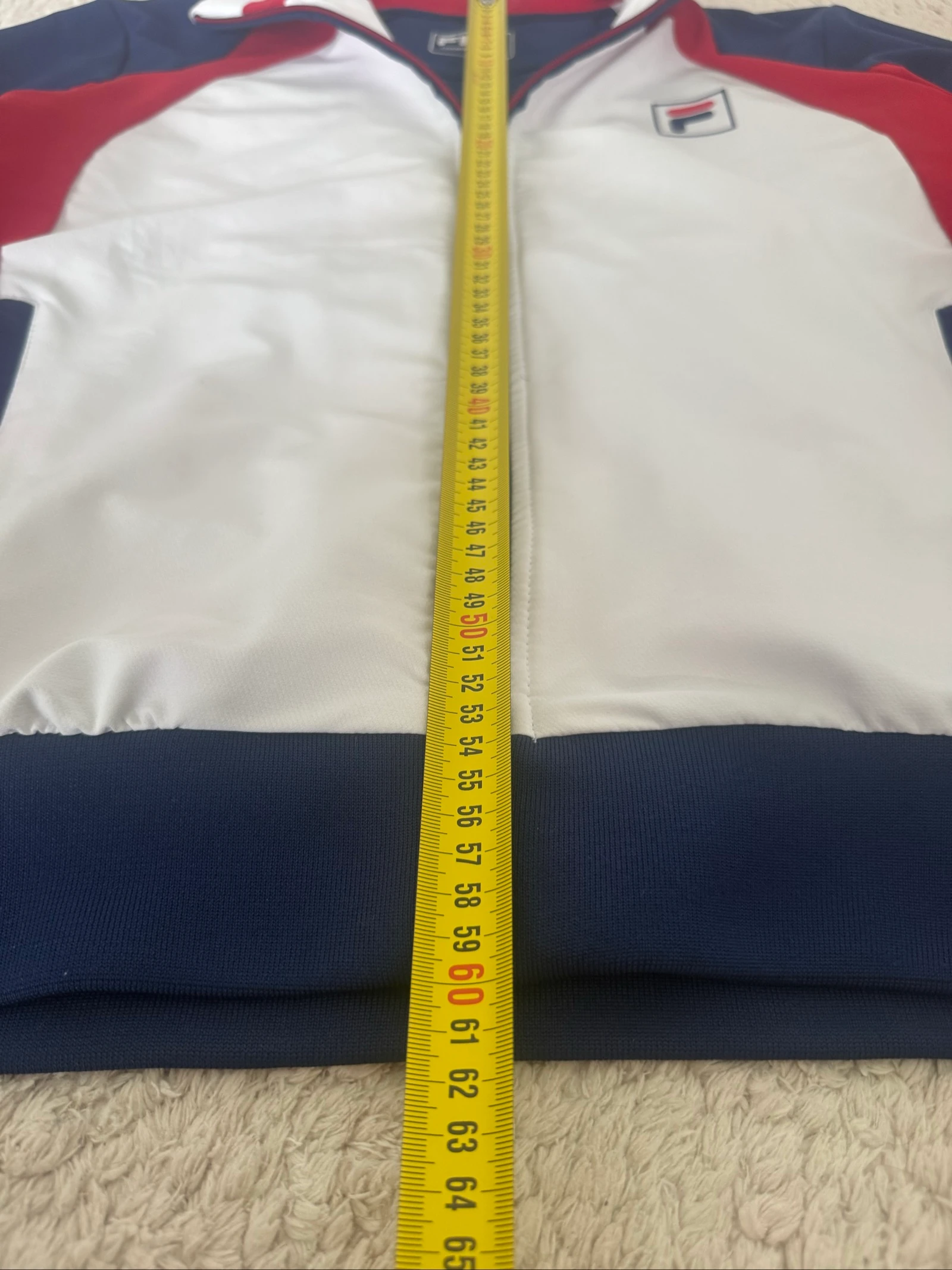 FILA Jaqueta de Treino com Zíper Branca Vermelha Azul Jaqueta Esportiva Y2K Retro Streetwear S – photo 9